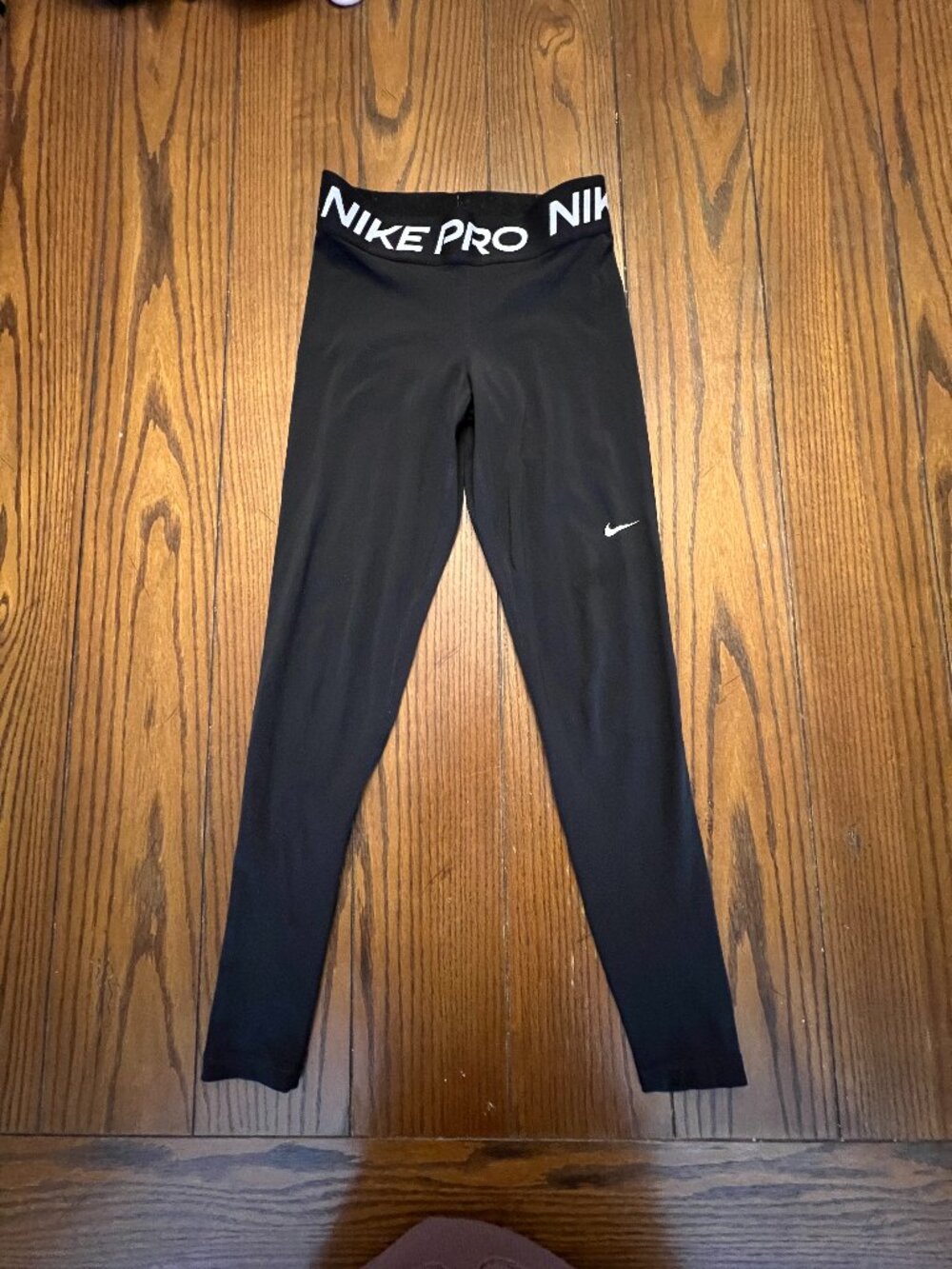 Nike Pro 365 Black Mesh Panel Leggings Women's Small Dri-FIT